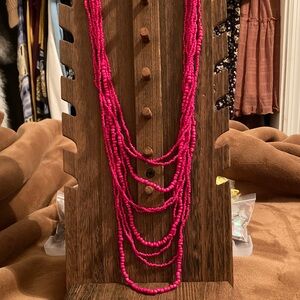 Elegant Pink Beaded Necklace